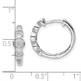 thumbnail image 3 of Primal Silver Sterling Silver Cubic Zirconia Cluster Hinged Hoop Earrings, 3 of 5