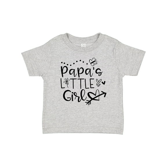 Inktastic Papa's Little Girl with Hearts Flower and Butterfly Girls Baby T-Shirt