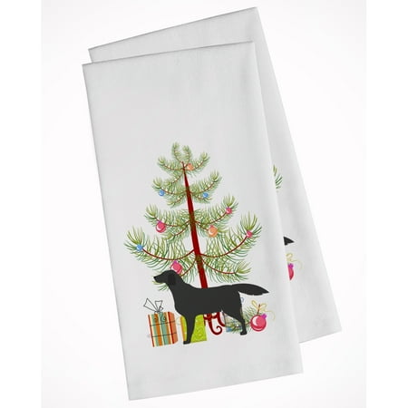 

Carolines Treasures BB2926WTKT Black Labrador Retriever Merry Christmas Tree White Kitchen Towel Set of 2 19 X 25