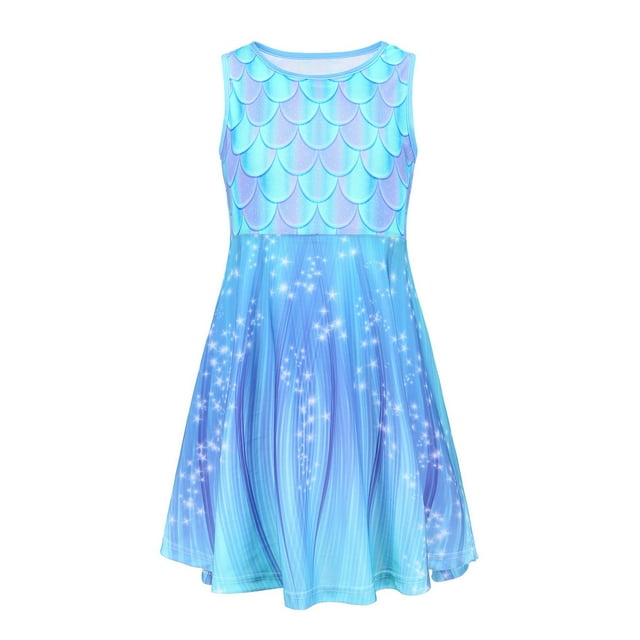 Robes pour Filles à Imprimé Floral Sans Manches, Robe Décontractée pour la Maison, les Fêtes et les Événements à la Plage