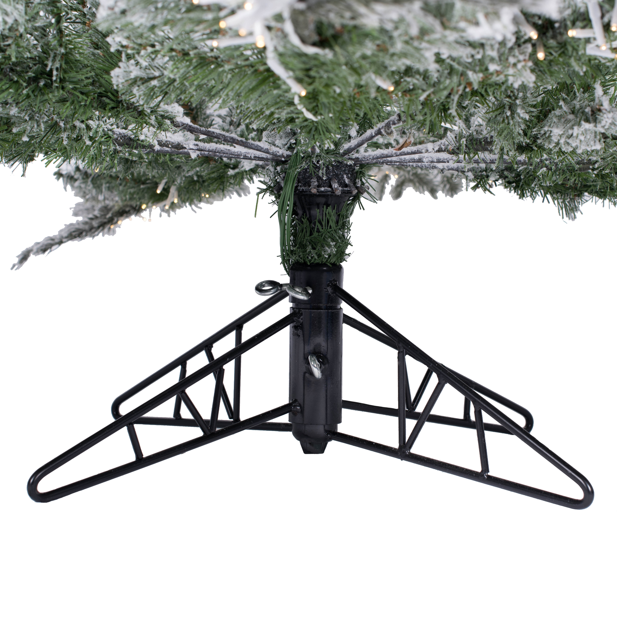 Vickerman 7.5' Flocked Sierra Fir Slim Artificial Christmas Tree, Pure White Single Mold LED lights - image 5 of 7