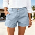 thumbnail image 2 of Landzoo Women'S Shorts Solid Color Zip Front With Pockets Summer Quick Dry Women Shorts Size S Blue, 2 of 7