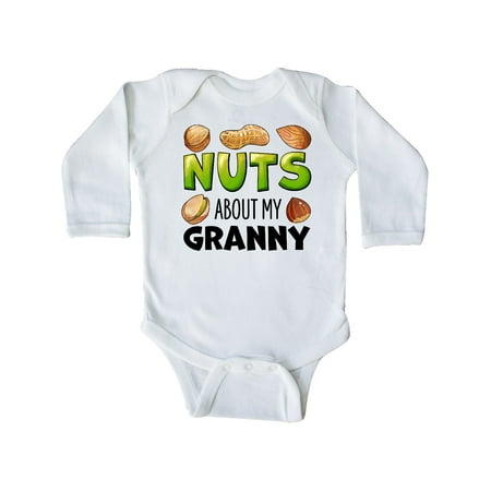 

Inktastic Nuts About My Granny Peanut Almond Pistachio Gift Baby Boy or Baby Girl Long Sleeve Bodysuit