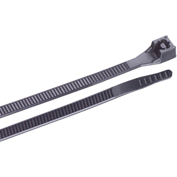 Gardner Bender 46-310UVB DoubleLock Cable Tie, 11 inch, 75 lb, Electrical Wire and Cord Management, Nylon Zip Tie, 100 Pk, UV Resistant Black