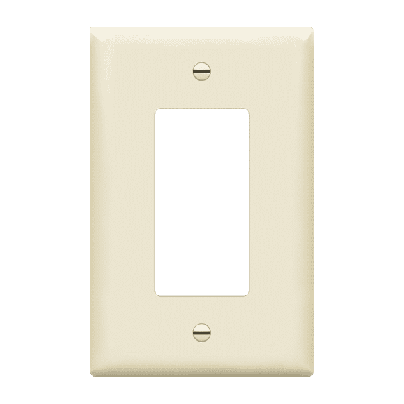 ENERLITES Decorator Light Switch or Receptacle Outlet Wall Plate, Glossy, Midway Size 1-Gang 4.88" x 3.11", Unbreakable Polycarbonate Thermoplastic, UL Listed, 8831M-LA, Light Almond