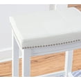 thumbnail image 4 of Linon Cessford 32" Backless Indoor Bar Stool, Classic White Finish with Classic White Faux Leather, Includes 1 Stool, 4 of 14