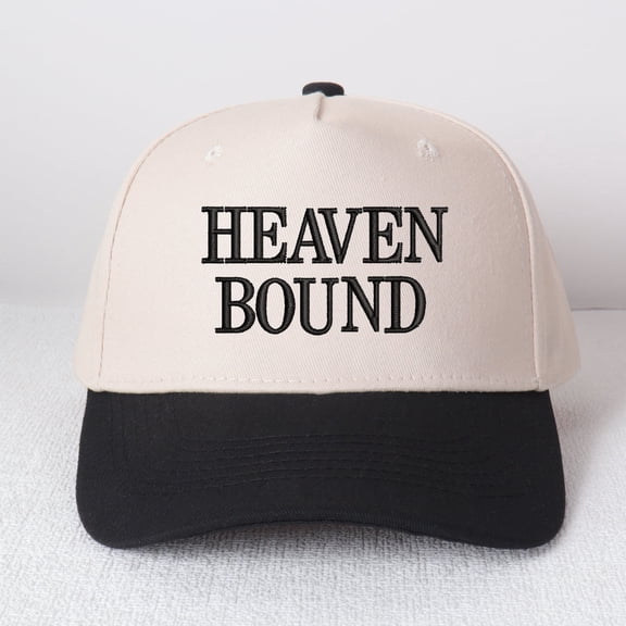 HEAVEN BOUND Embroidered Patchwork Trucker Cap | Adjustable Unisex Snapback, Faith Essential