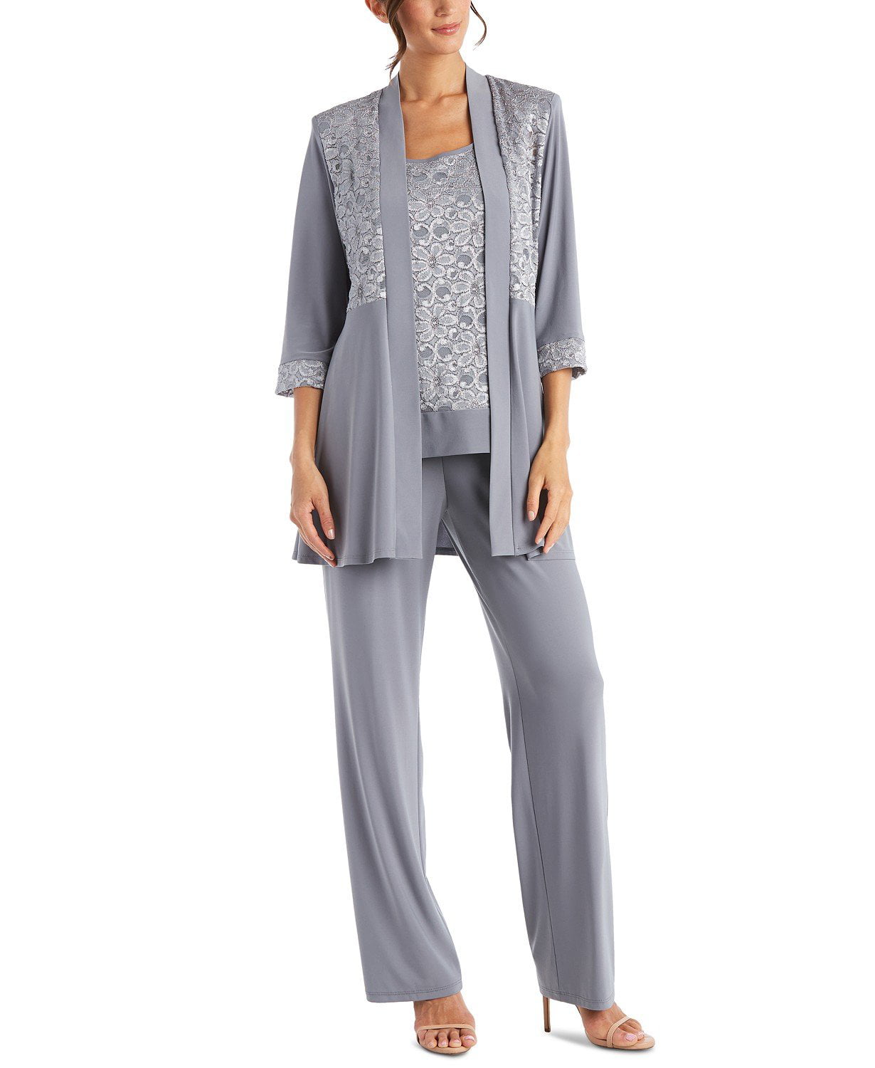 R&M Richards - R&M Richards Women's Lace ITY 2 Piece Pant Suit - Mother ...