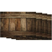 Old Wood Plank Placemats Weathered Box Wooden Texture Heat Resistant Dining Table Place Mats Stain Resistant, 12 X 18 Inches, Set of 4 Dark Brown
