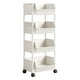 thumbnail image 2 of Carrito de almacenamiento de cocina | Carrito de plástico gris de 4 niveles con ruedas y estantes ventilados | Organizador multiusos para cocina, sala, baño, libros y juguetes, 2 of 7