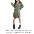 thumbnail image 2 of Bearachild Chubasquero impermeable y ligero para mujer, con capucha, para exteriores, senderismo, chaqueta larga, Poncho Paraguas de lluvia Ejercito verde L Bearachild JJ13982-09, 2 of 4