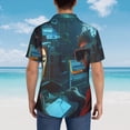 thumbnail image 4 of Yiaed Underwater Office Diver Print Hawaiian Shirt for Men Short Sleeve Button Down Shirts Beach Shirts for Men,X-Large, 4 of 7