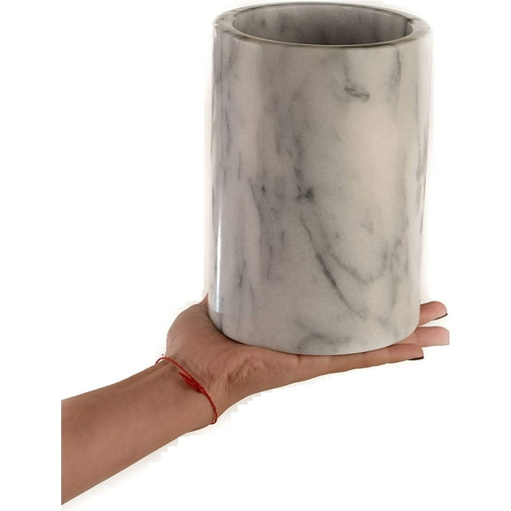[2 PACK] Marble Wine Bottle Cooler - Wine Chiller Bucket - Perfect for Wine & Champagne for Dinner, Parties - Holds a 750 ML Bottle - Great for Utensil Holder, Flower Vase by EcoQuality