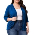 thumbnail image 5 of BUIGTTKLOP Plus Size Cardigans for Women Button down 3/4 Length Sleeve V Neck Comfy Lightweight Jackets, 5 of 8