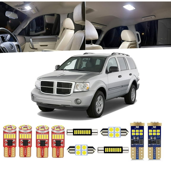 23 Piece Car Interior LED Lights Kit for Dodge Durango 2004-2009 Map Dome Trunk Vanity Mirror Light Bulb Install Tool