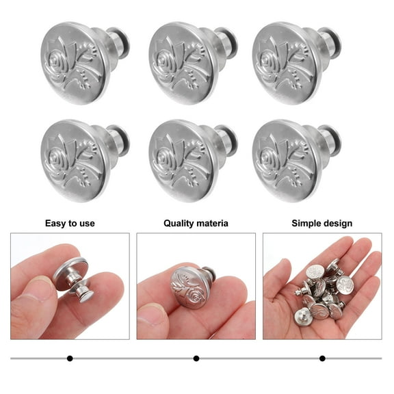 GOOHOCHY 12 Pcs Silver Jean Buttons Replacement Instant Alloy Pants Pins for Quick Waistband Adjustments