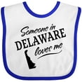 thumbnail image 3 of Inktastic Someone in Delaware Loves Me Boys or Girls Baby Bib, 3 of 4