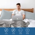 thumbnail image 5 of Dan River Standard Pillowcase Silver Set of 2 with Envelope Closure Jersey Knit Cotton Ultra Soft Breathable - 22x32 in, 5 of 9