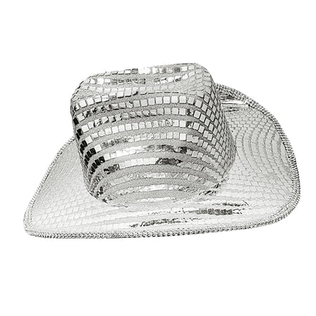 Disco Ball Hat Glittered Stylish Dance Hat Birthday Supplies Big Brim ...