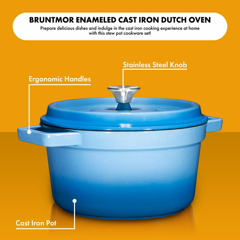 Bruntmor Cast Iron Enameled Dutch Oven