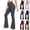 Gray, variant on Womens Flare Leggings Workout Yoga Pants with Pockets High Waisted Tummy Control Comfort Bootcut Dance Pants Navy XL