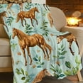 thumbnail image 3 of Horse Blanket Horses Decor Animals Throw Blanket Gifts for Girls Boys Lovers Super Warm Soft Plush Lightweight Fleece Flannel Winter Couch Bedding Blankets Women Men With Same Printed Canvas Bag, 3 of 9