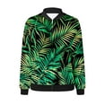 thumbnail image 4 of Ftwytp Women Floral Print Bomber Jacket Full Zip Slim Fit Long Sleeve Hoodless Lightweight Baseball Jacket Coat Casual Sweatshirts Jacket Leisure Coats, 4 of 5