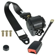 Genrics Retractable 3 Point Safety Seat Belt Straps Car Auto Vehicle Adjustable Belt Kit