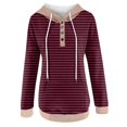 thumbnail image 4 of Xudanell Womens Hoodie Winter Casual Buttons Long Sleeve Drawstring Classic Hooded Sweat Jacket for Cold Weather XL, 4 of 6