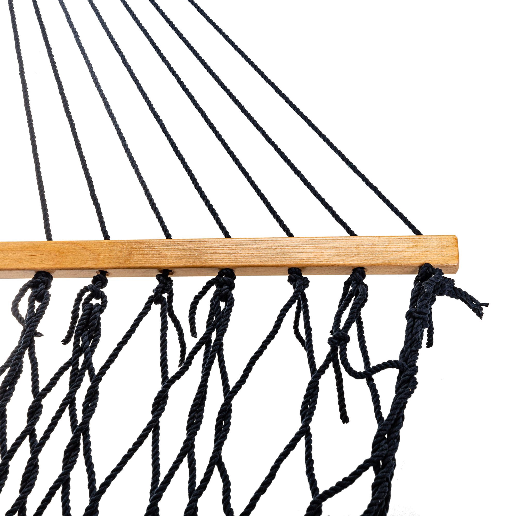 Castaway Living 13 ft. Double Navy Polyester Rope Hammock with Free Extension Chains ,Tree Hooks