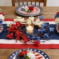 thumbnail image 6 of Patriotic Candle Wreath Independence Day Themed Red White Blue Floral Centerpiece Decor for Desk Holiday Celebration Flower Ring, 6 of 6