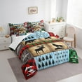 thumbnail image 3 of Erosebridal Deer Bear Silhouette Bed in a Bag Queen Size,Rustic Farmhouse Cabin Bed Set,Wild Animal Wolf Bedding Queen Size For Men Women,Super Cozy Room Decoration,7pcs, 3 of 6