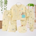 thumbnail image 2 of Caqnni Baby Clothing Set, 5pcs Baby Boy Girl Tops+Hat+Pants +Bib+Sock Shose+Romper Outfits Set to 0-3 Months Comfort Soft Gifts Layette Set, 2 of 9