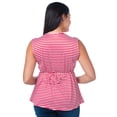 thumbnail image 2 of Blusa Maternidad Rayada Fresca Cómoda Ropa Embarazo Blusa Suave Mujer Sin Mangas Casual Color Rojo, 2 of 3