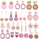 thumbnail image 2 of ¡Novedad de 2022! Pendientes geométricos de acrílico rosa coreanos para mujer, bonitos pendientes románticos de flores redondas con corazón, Color caramelo, joyería de moda Brincos Tan Jianjun unisex, 2 of 2