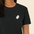 thumbnail image 5 of Dalix Ghost Embroidered Cropped Flowy Soft Cotton Short Sleeve T Shirt Womens in Dark Heather XL X-Large, 5 of 5