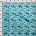 thumbnail image 4 of oneOone Cotton Jersey Light Blue Fabric Beach Dolphin With Dot Texture Sewing Craft Projects Fabric Prints By Yard 58 Inch Wide, 4 of 4