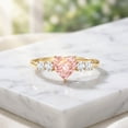 thumbnail image 6 of Rosec Jewels IGI Certified Lab Grown Pink Diamond Heart Promise Ring - 1 Carat - VS1 Grade - Pink White Diamond Ring - Gift for Special Occasions, 14K Yellow Gold, US 6.00, 6 of 8