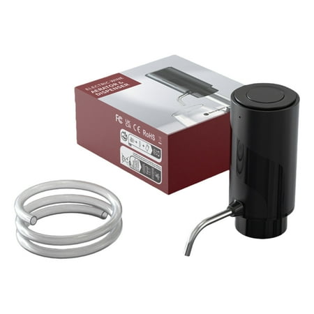 THLKIF Automatic USB Wine Aerator Dispenser and Decanter Electric Pourer with Liquor Curve Shape Quick Sobering Hole Type-C Detachable Pipes,Temperature Control