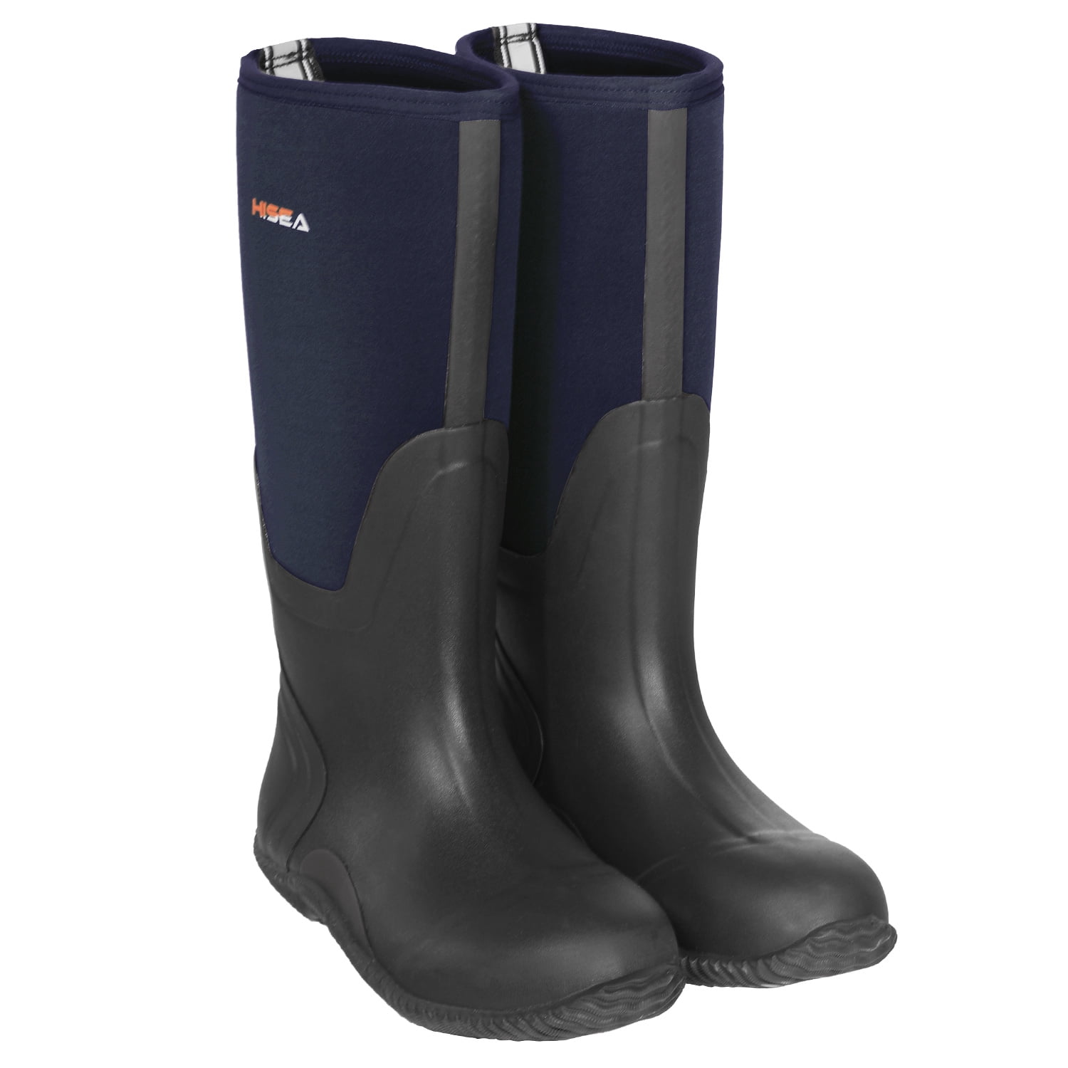 HISEA Men's Rain Boots Waterproof Work Boots Insulated Rubber Boot