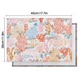 thumbnail image 5 of Coral Reef Inspired Placemats Set of 6, Flax Heat Resistant Table Mats, Wrinkle Free Machine Washable, Featuring Starfish, Seashells, and Marine Creatures for Nautical Summer Decor, 5 of 5