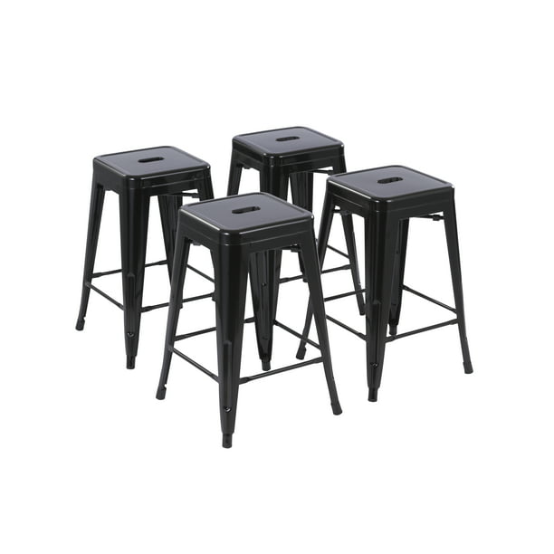 Howard 24inch Stackable Metal Bar Stool, 32 Inch High Outdoor Bar Stools With Backs