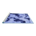 thumbnail image 2 of Ahgly Company Machine Washable Indoor Square Abstract Blue Modern Area Rugs, 4' Square, 2 of 4