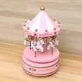thumbnail image 2 of Wooden Carousel Music Box 4 Pcs Music Boxes Under The Horse For Kids Girls Kids Birthday Gift Melody Table Decoration, 2 of 4