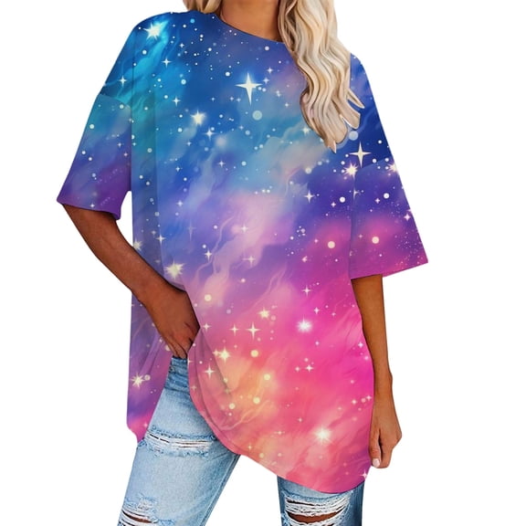 DHFJKG Graphic Tee Women Summer Top Short Sleeve T Shirt Loose Fit Drop Shoulder Casual Comfortable Tee Baggy Streetwear Versatile Tops