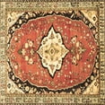 thumbnail image 1 of Ahgly Company Indoor Square Medallion Brown Traditional Area Rugs, 7' Square, 1 of 4