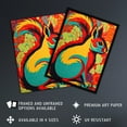 thumbnail image 3 of Autumn Squirrel Screenprint Neon Red Orange Yellow Teal Abstract Vibrant Bold Bright Colourful Painting Extra Large XL Wall Art Poster Print, 3 of 5