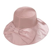 hirigin Ladies Fisherman Hat Bow Decoration Outdoor Sun Protection Sunhat