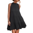 thumbnail image 4 of Vestido De Cuello Halter, Estilo De Vacaciones Reductor De Edad, Vestido De Línea A, Vestido De Columpio Con Lazo En La Espalda Para Viajes Para La Oficina ANGGREK Otros, 4 of 5