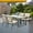 Beige, variant on Costway 7PCS Patio Rattan Dining Set W/ Cushion Umbrella Hole Navy